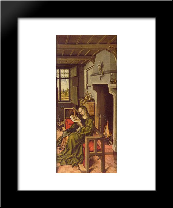 Werl Altarpiece - St. Barbara 20x24 Black Modern Wood Framed Art Print Poster by Campin, Robert