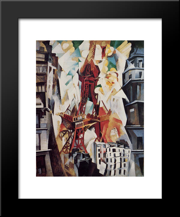 Eiffel Tower 20x24 Black Modern Wood Framed Art Print Poster by Delaunay, Robert