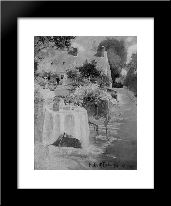 In The Garden 20x24 Black Modern Wood Framed Art Print Poster by Delaunay, Robert