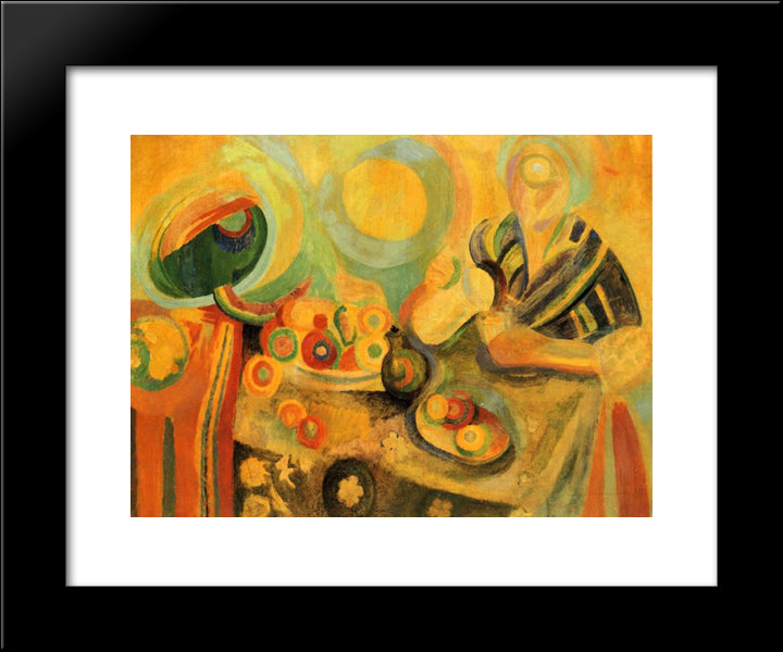 Poring 20x24 Black Modern Wood Framed Art Print Poster by Delaunay, Robert