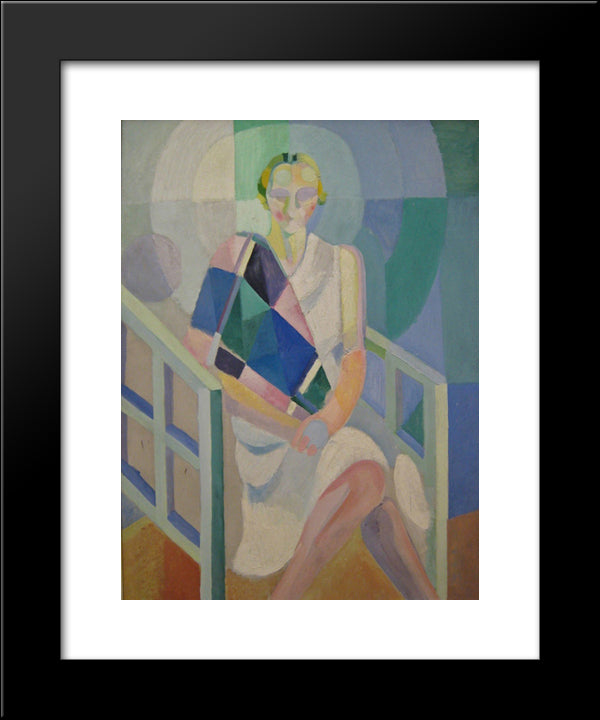 Portrait Of Madame Heim 20x24 Black Modern Wood Framed Art Print Poster by Delaunay, Robert