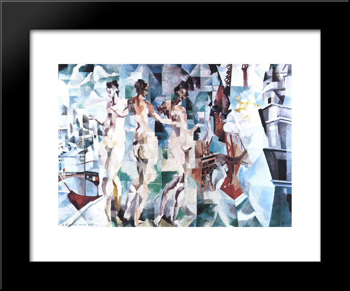 The City Of Paris 20x24 Black Modern Wood Framed Art Print Poster by Delaunay, Robert