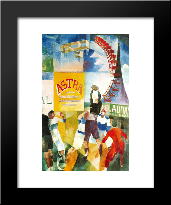 The Cardiff Team 20x24 Black Modern Wood Framed Art Print Poster by Delaunay, Robert