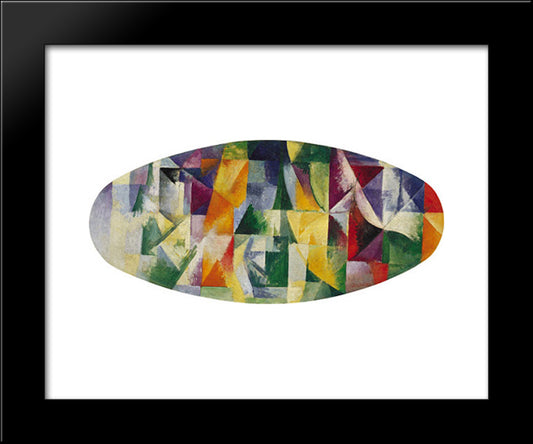 Windows Open Simultaneously 1St Part, 3Rd Motif 20x24 Black Modern Wood Framed Art Print Poster by Delaunay, Robert