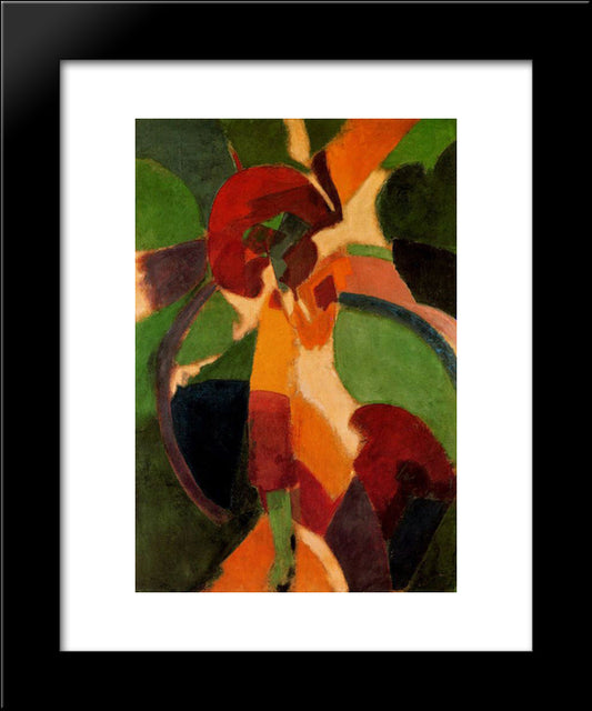 Woman With Umbrella. The Parisian 20x24 Black Modern Wood Framed Art Print Poster by Delaunay, Robert