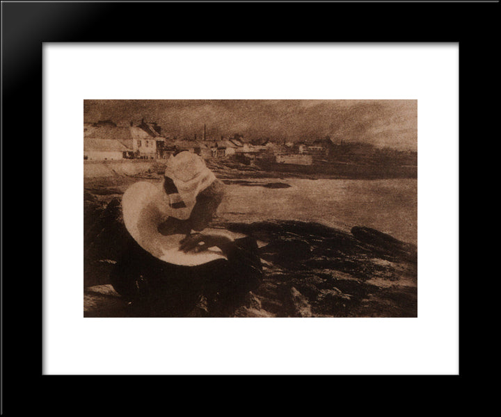 In Brittany 20x24 Black Modern Wood Framed Art Print Poster by Demachy, Robert