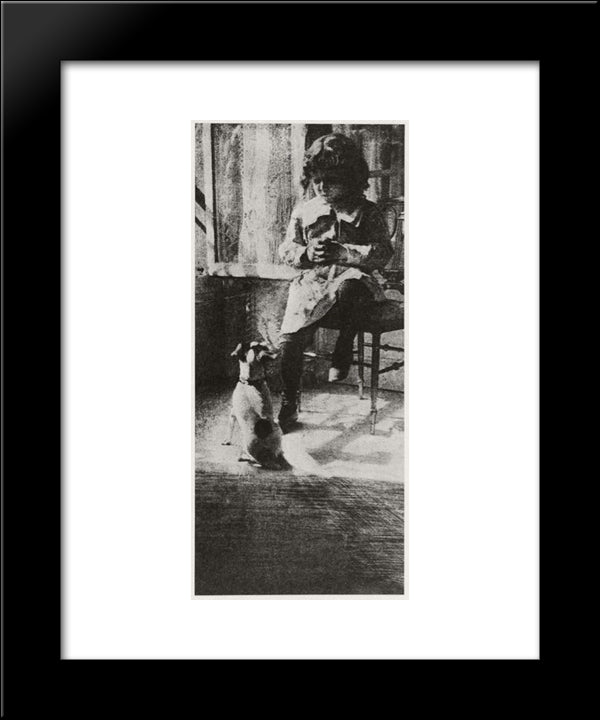 Jack And His Dog 20x24 Black Modern Wood Framed Art Print Poster by Demachy, Robert