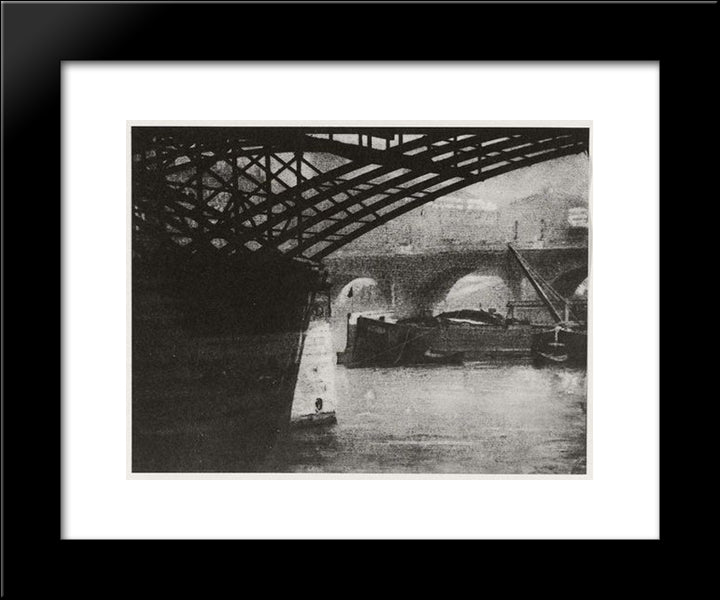 Le Pont Des Arts 20x24 Black Modern Wood Framed Art Print Poster by Demachy, Robert