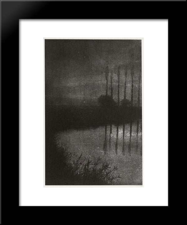 Twilight Near Croissy 20x24 Black Modern Wood Framed Art Print Poster by Demachy, Robert