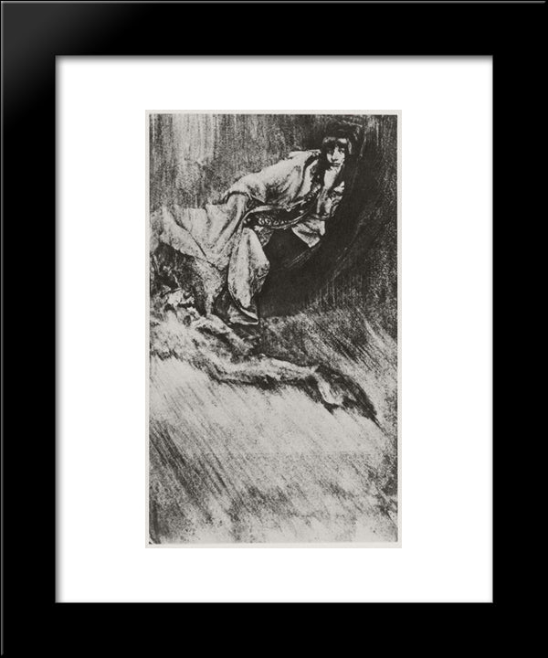 Young Girl 20x24 Black Modern Wood Framed Art Print Poster by Demachy, Robert