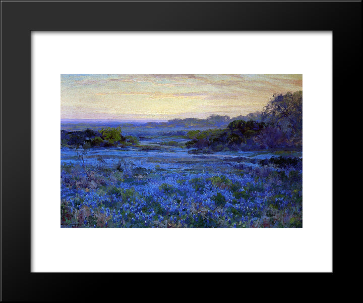 Bluebonnet Scene 20x24 Black Modern Wood Framed Art Print Poster by Onderdonk, Robert Julian