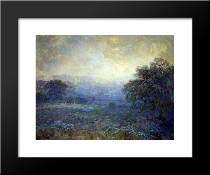 Dawn In The Hills 20x24 Black Modern Wood Framed Art Print Poster by Onderdonk, Robert Julian