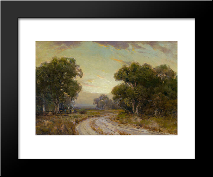 Evening Near Jackson, Southwest Texas 20x24 Black Modern Wood Framed Art Print Poster by Onderdonk, Robert Julian