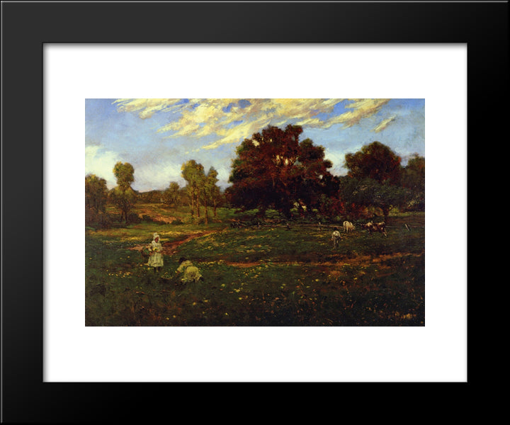 Fall Scene Near Sisterdale 20x24 Black Modern Wood Framed Art Print Poster by Onderdonk, Robert Julian