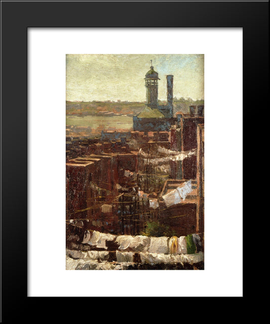 Hudson River View 20x24 Black Modern Wood Framed Art Print Poster by Onderdonk, Robert Julian