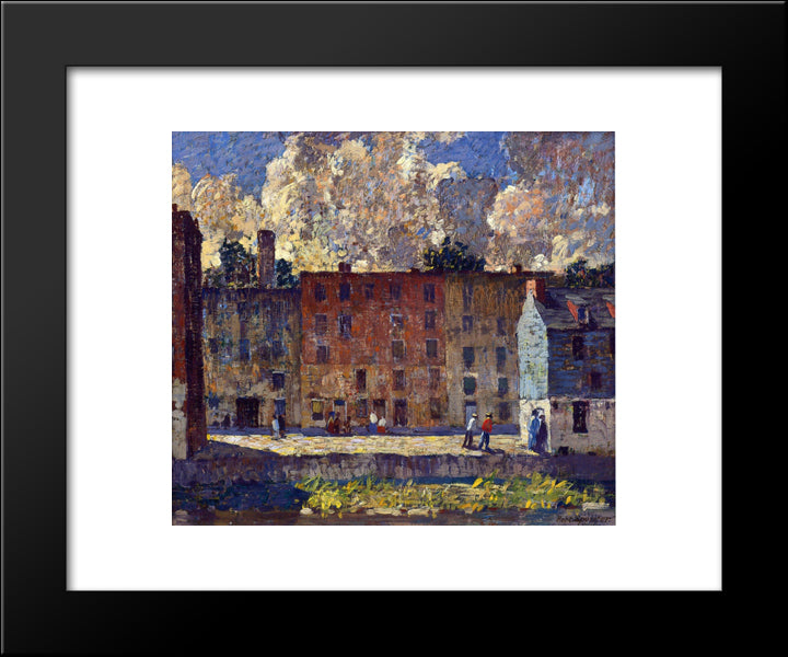 A Row Of Tenements 20x24 Black Modern Wood Framed Art Print Poster by Spencer, Robert