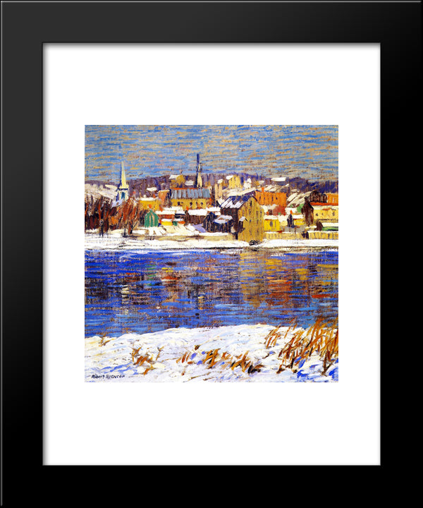 Across The Deleware 20x24 Black Modern Wood Framed Art Print Poster by Spencer, Robert