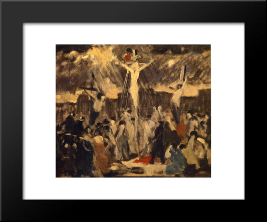 Crucifixion, Sketch #3 20x24 Black Modern Wood Framed Art Print Poster by Spencer, Robert