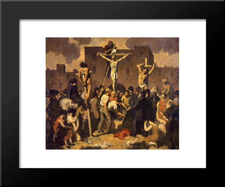Crucifixion 20x24 Black Modern Wood Framed Art Print Poster by Spencer, Robert