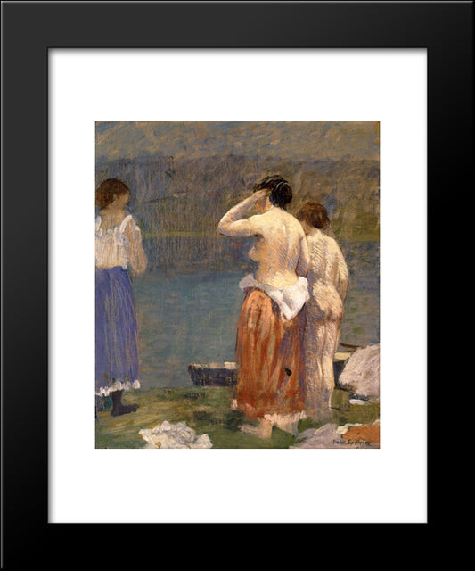 On The Bank 20x24 Black Modern Wood Framed Art Print Poster by Spencer, Robert