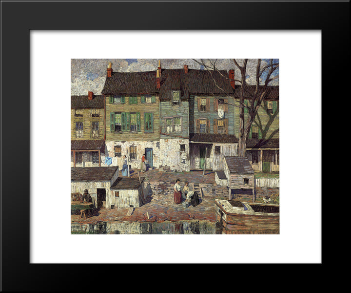 On The Canal, New Hope 20x24 Black Modern Wood Framed Art Print Poster by Spencer, Robert