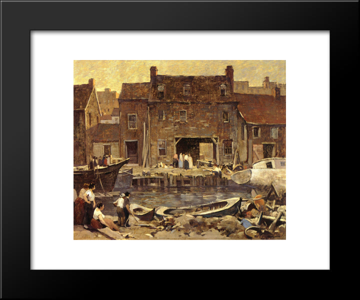 Ship Chandler'S Row 20x24 Black Modern Wood Framed Art Print Poster by Spencer, Robert