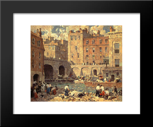 The Crowding City 20x24 Black Modern Wood Framed Art Print Poster by Spencer, Robert