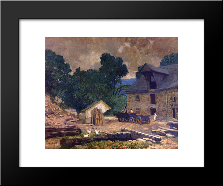 The Mill Yard 20x24 Black Modern Wood Framed Art Print Poster by Spencer, Robert