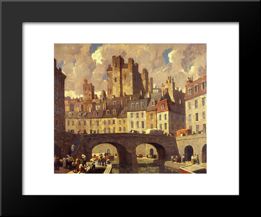 The Old City 20x24 Black Modern Wood Framed Art Print Poster by Spencer, Robert