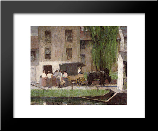 The Peddler'S Cart On The Canal, New Hope 20x24 Black Modern Wood Framed Art Print Poster by Spencer, Robert