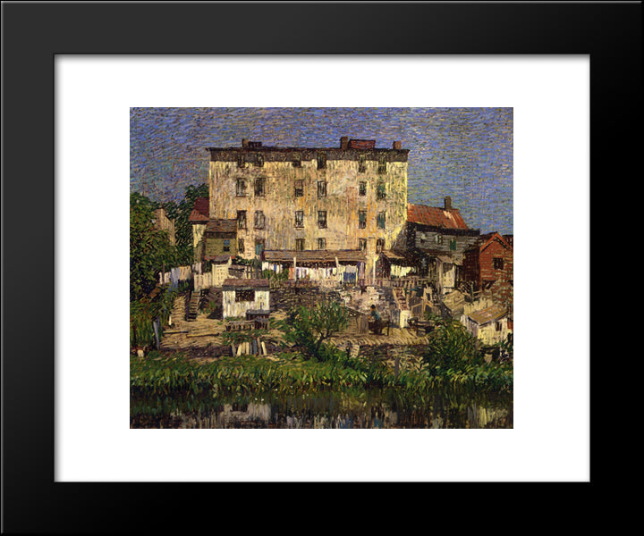 The White Tenement 20x24 Black Modern Wood Framed Art Print Poster by Spencer, Robert