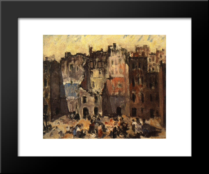 Torn Out Buildings 20x24 Black Modern Wood Framed Art Print Poster by Spencer, Robert