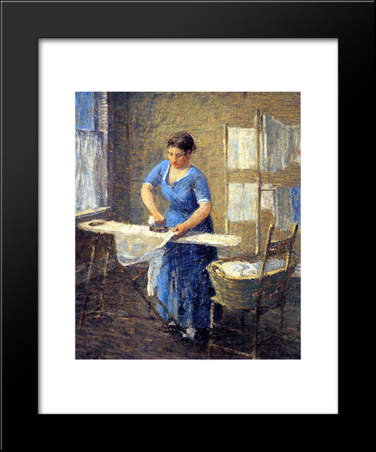 Woman Ironing 20x24 Black Modern Wood Framed Art Print Poster by Spencer, Robert