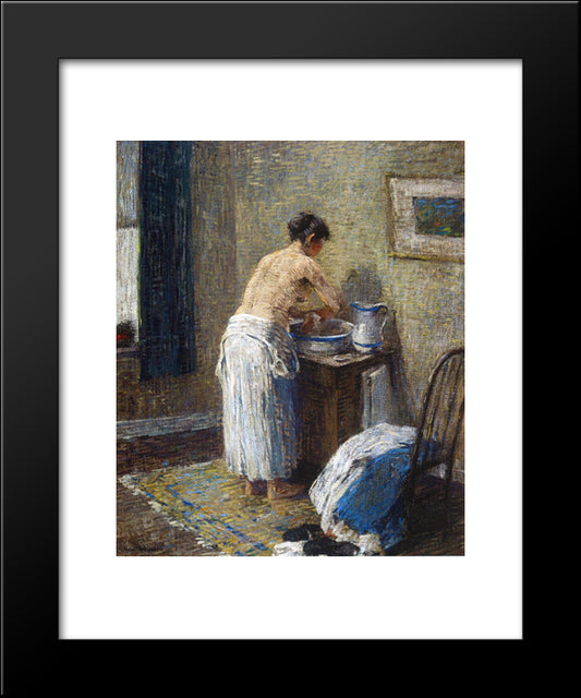 Woman Washing 20x24 Black Modern Wood Framed Art Print Poster by Spencer, Robert