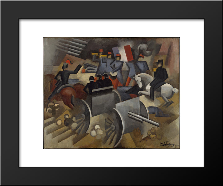 Artillery 20x24 Black Modern Wood Framed Art Print Poster by Fresnaye, Roger