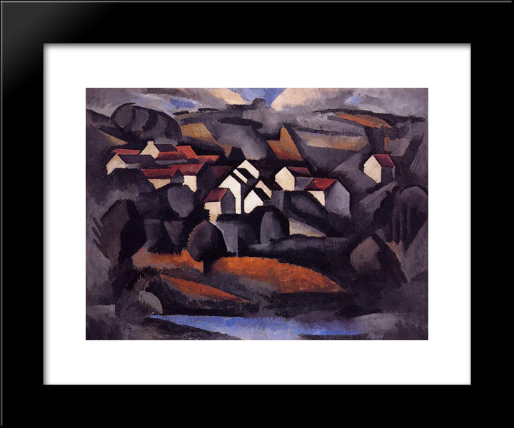 Landscape At Ferte Soud Jouarre 20x24 Black Modern Wood Framed Art Print Poster by Fresnaye, Roger