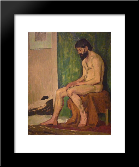 Seated Bearded Man 20x24 Black Modern Wood Framed Art Print Poster by Fresnaye, Roger