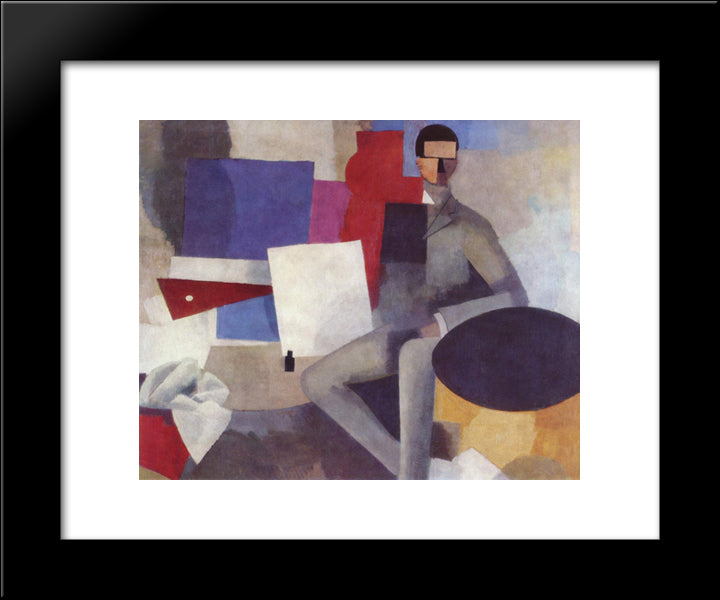 Seated Man 20x24 Black Modern Wood Framed Art Print Poster by Fresnaye, Roger