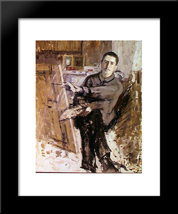 Self-Portrait 20x24 Black Modern Wood Framed Art Print Poster by Fresnaye, Roger