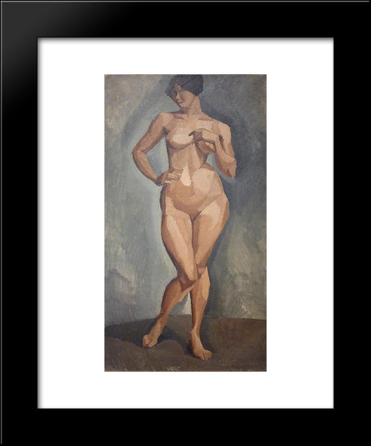 Standing Nude From The Front 20x24 Black Modern Wood Framed Art Print Poster by Fresnaye, Roger