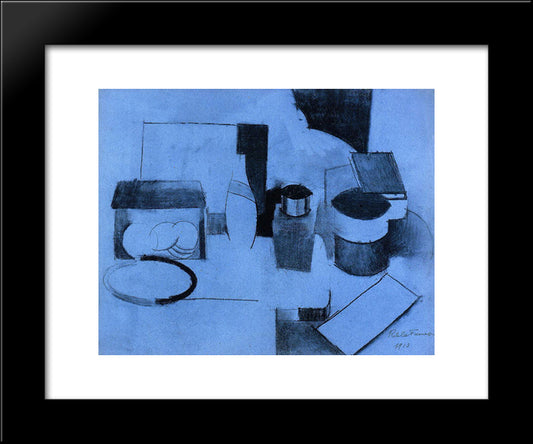 Still Life, Tin Of Tea And Pot Of Tobacco 20x24 Black Modern Wood Framed Art Print Poster by Fresnaye, Roger