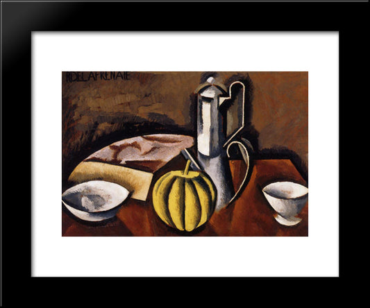 Still Life With Coffee Pot And Melon 20x24 Black Modern Wood Framed Art Print Poster by Fresnaye, Roger