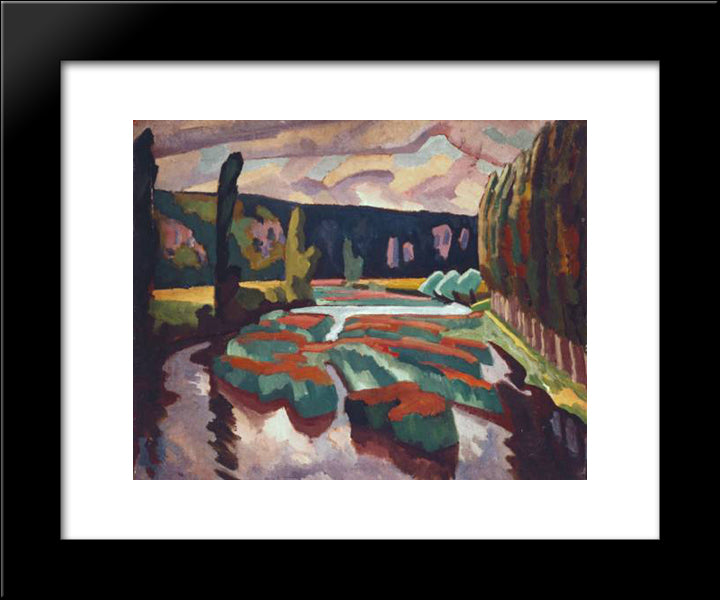 River With Poplars 20x24 Black Modern Wood Framed Art Print Poster by Fry, Roger