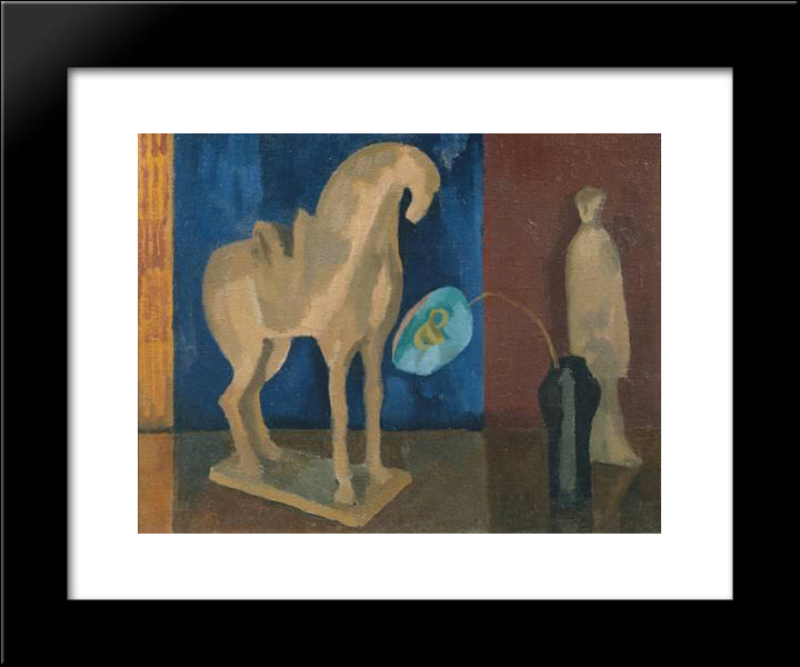 Still Life With T'Ang Horse 20x24 Black Modern Wood Framed Art Print Poster by Fry, Roger