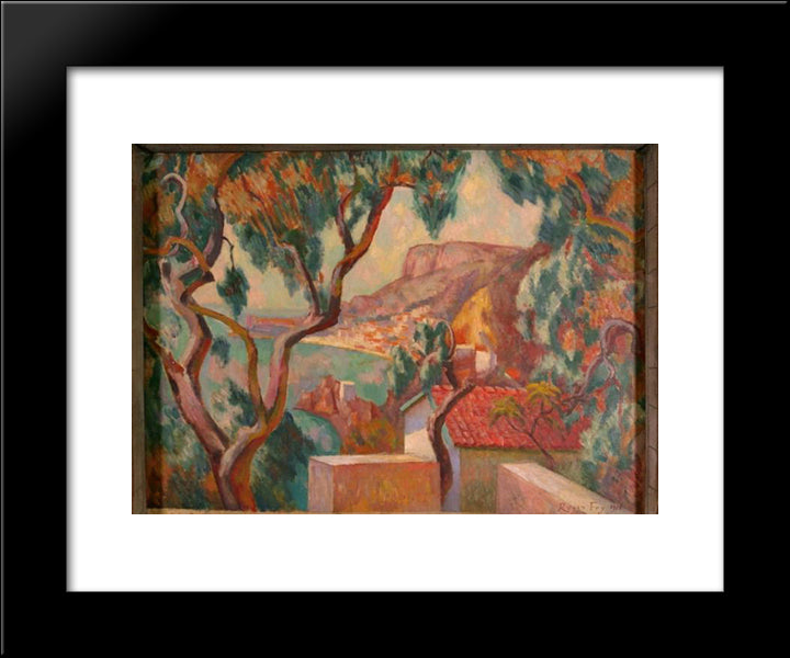 View On The Cote D'Azur, Menton 20x24 Black Modern Wood Framed Art Print Poster by Fry, Roger