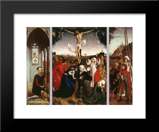 Abegg Triptych 20x24 Black Modern Wood Framed Art Print Poster by van der Weyden, Rogier