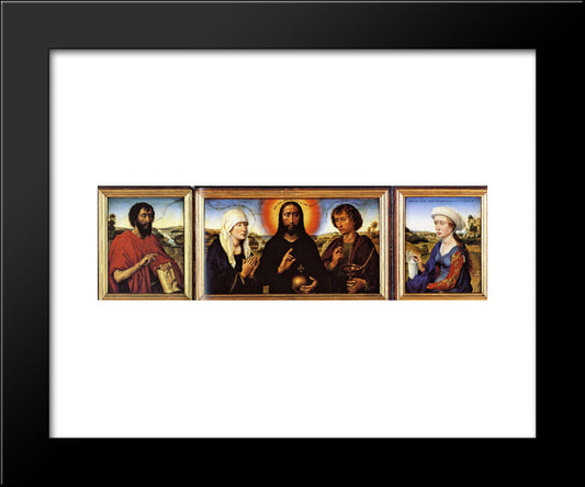 Braque Family Triptych 20x24 Black Modern Wood Framed Art Print Poster by van der Weyden, Rogier
