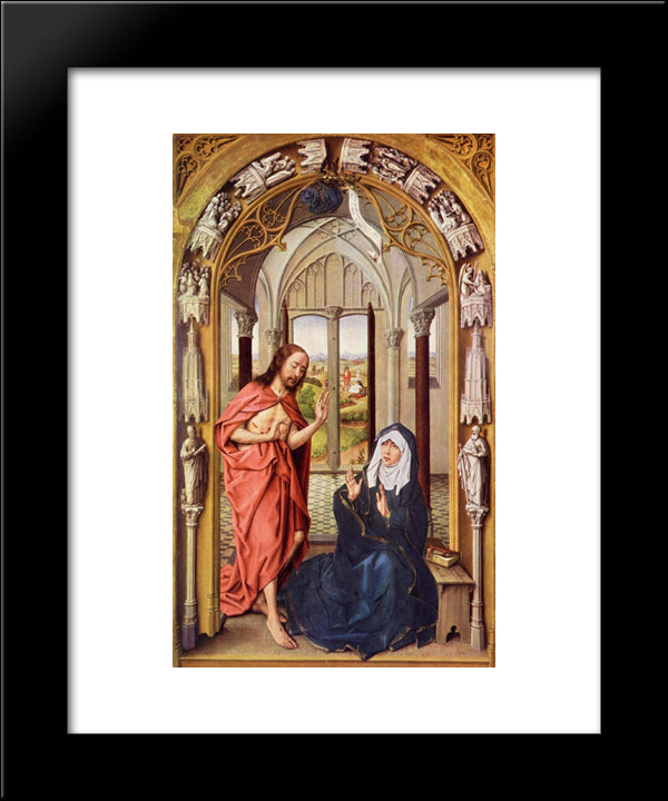 Christ Appears To Mary 20x24 Black Modern Wood Framed Art Print Poster by van der Weyden, Rogier