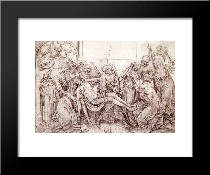 Christ Carried To The Tomb 20x24 Black Modern Wood Framed Art Print Poster by van der Weyden, Rogier