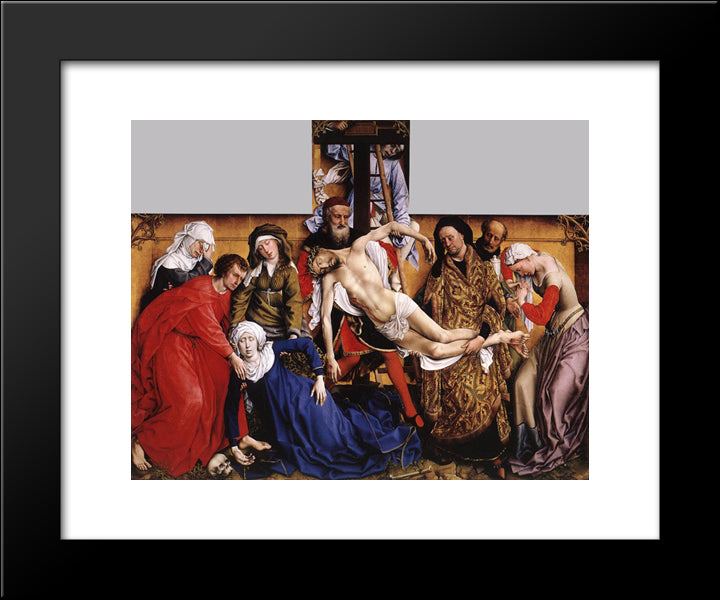 Deposition 20x24 Black Modern Wood Framed Art Print Poster by van der Weyden, Rogier